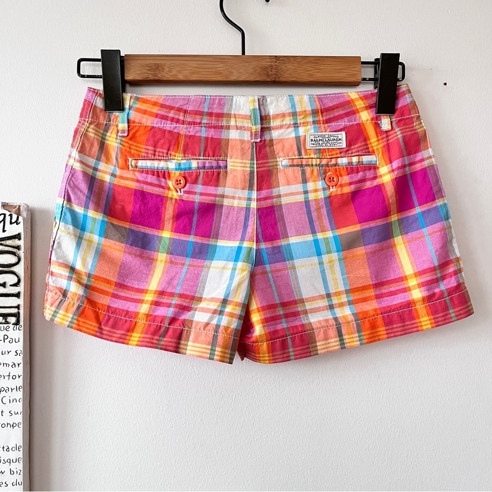 Polo Ralph Lauren Girls Plaid 100% Cotton Shorts Size 12 - Picture 3 of 6